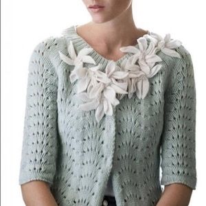Anthropologie Rare cropped embellished sweater.